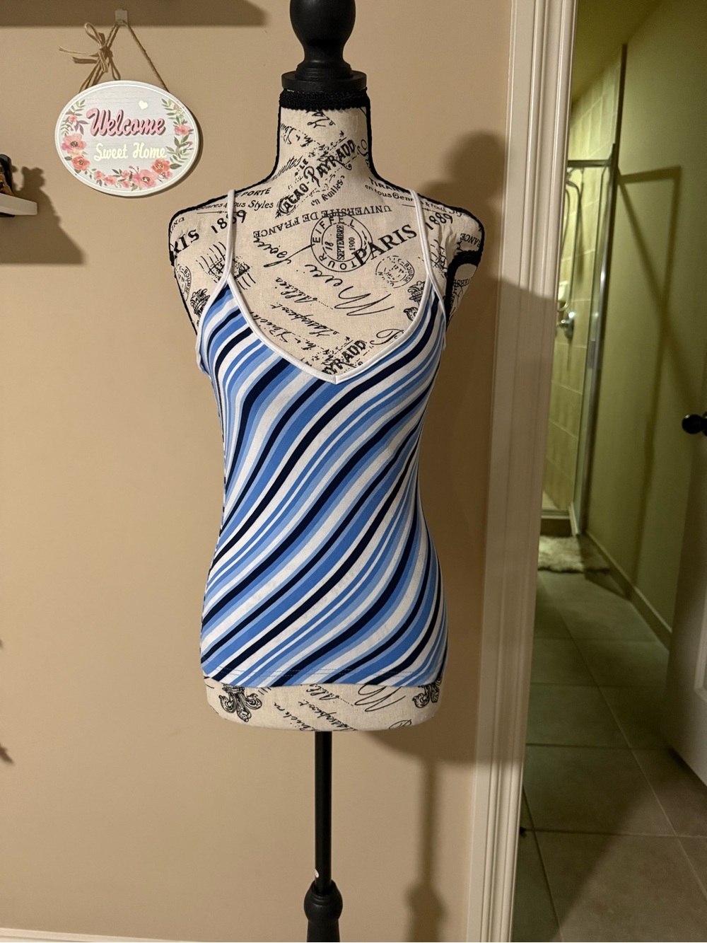 y2k vintage striped tank top